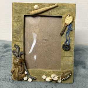 Sports Themed Resin Picture Frame Baseball Football Gold 4x6